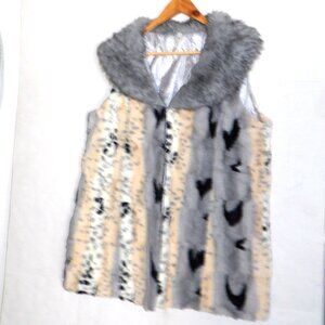 Tessori Women's Faux Fur Vest Size L/XL